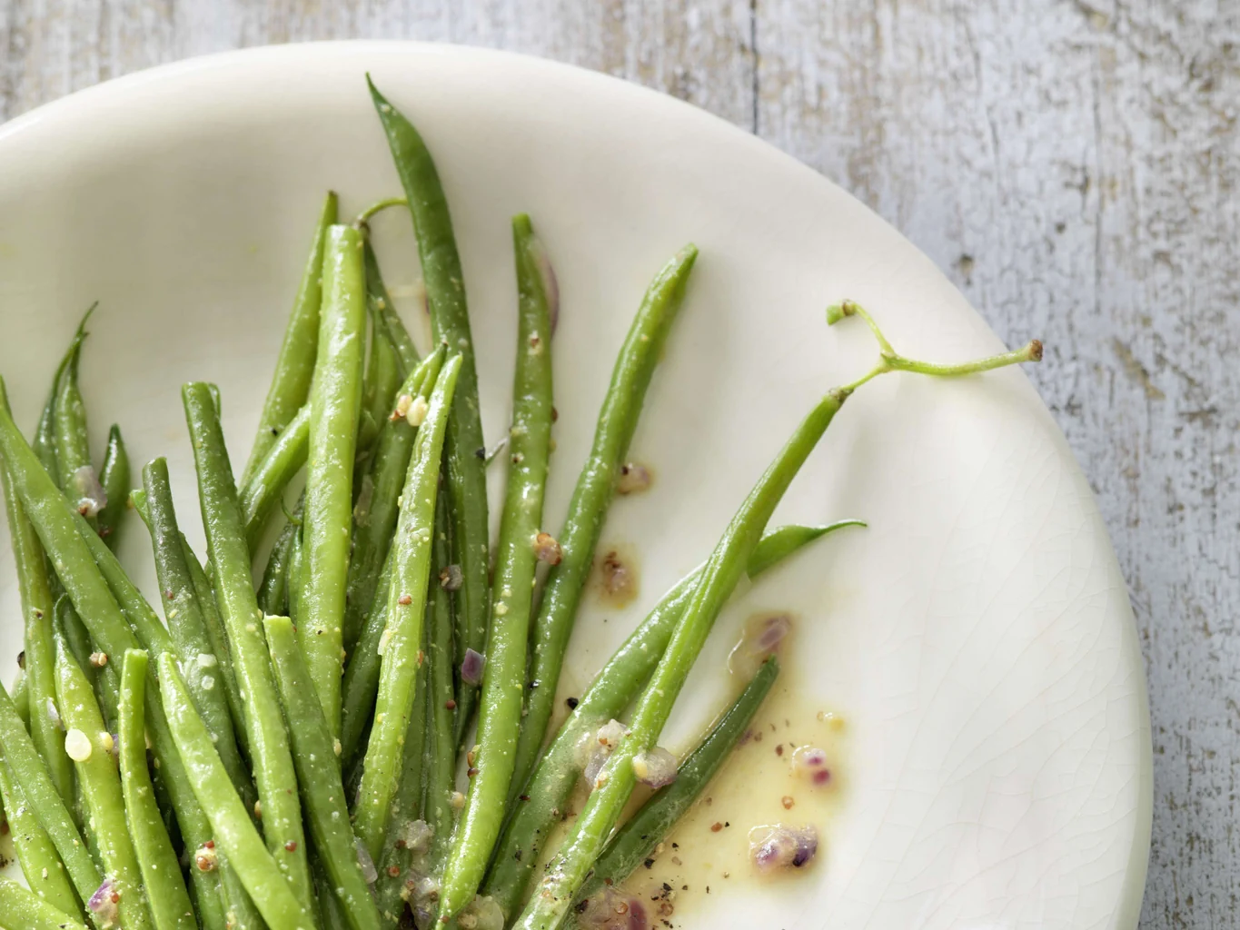 Haricots verts à la moutarde