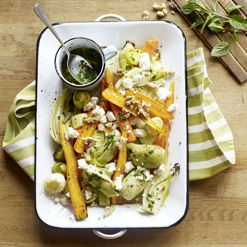Légumes au four avec huile aux fines herbes