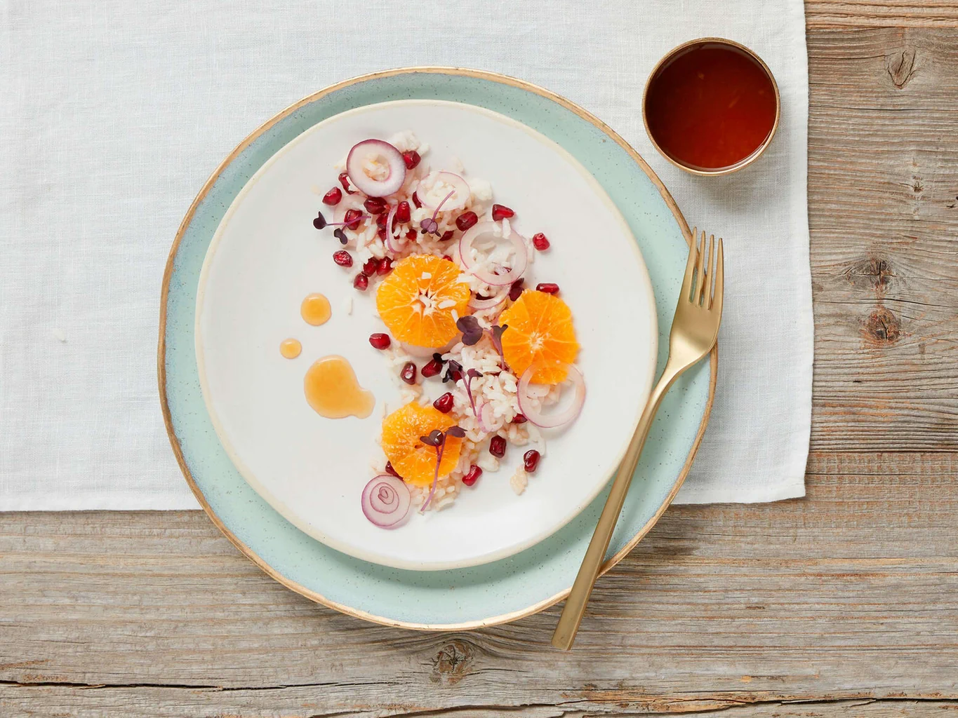 Reissalat mit Granatapfel und Balsamico