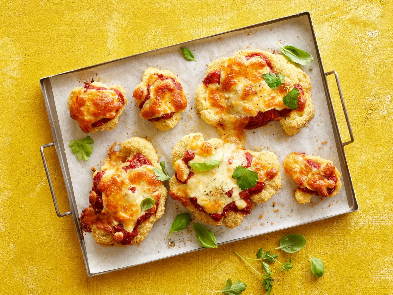 Tranches de chou-fleur saveur pizza