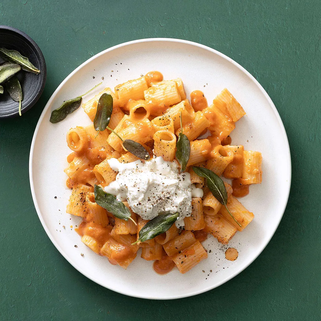 Rigatoni en sauce à la courge
