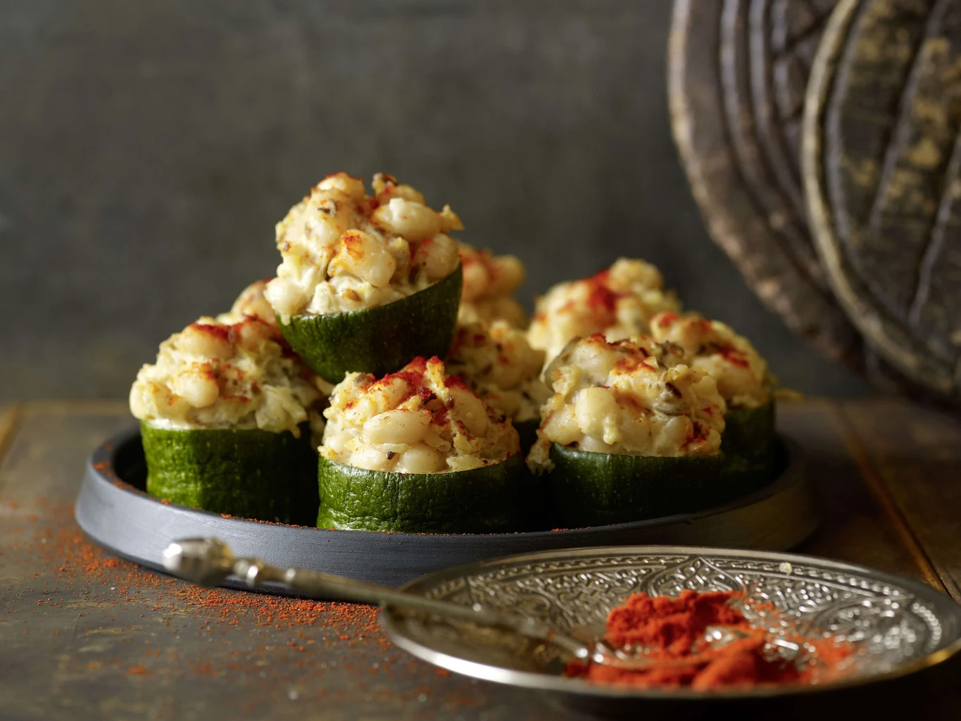 Courgettes farcies aux haricots blancs