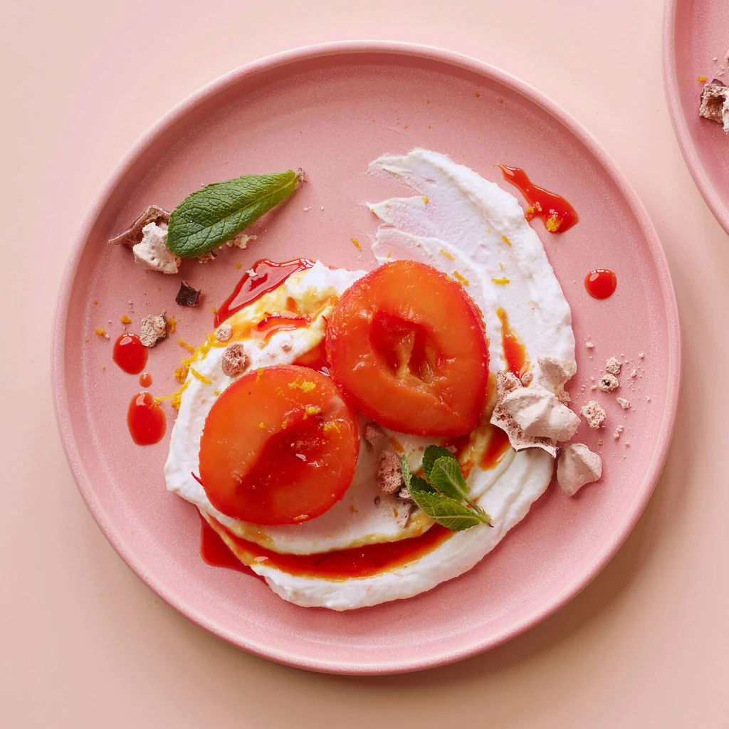 Ricotta con susine allo zafferano