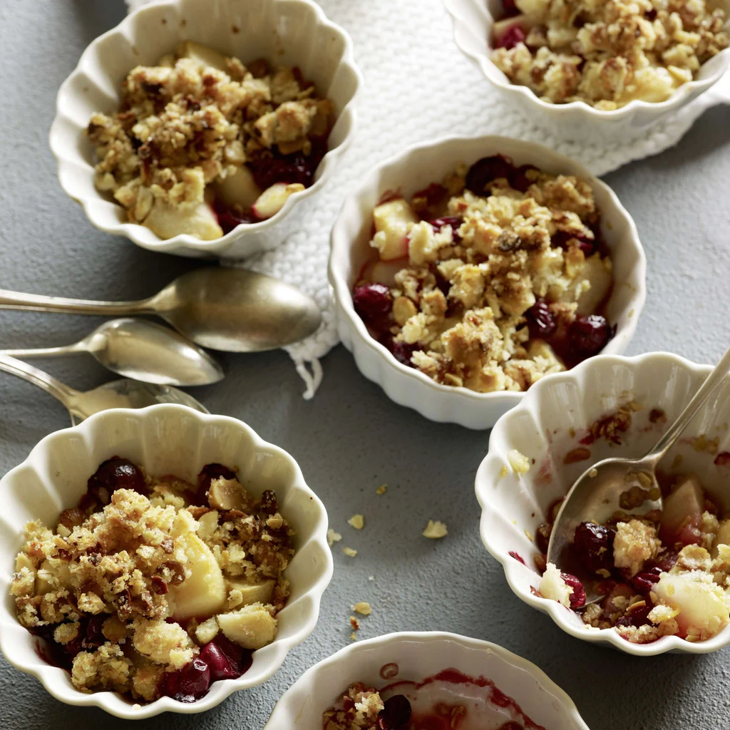 Crumble aux poires et aux airelles