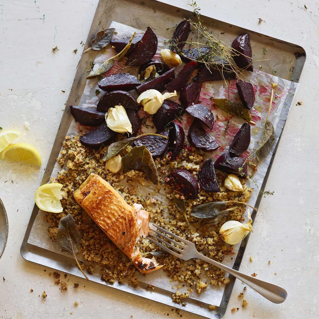 Randen mit gezupftem Lachs 